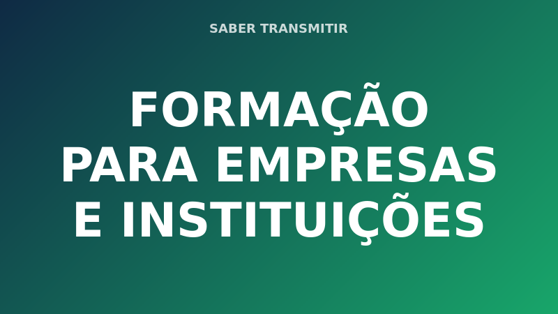 FORMAÇÃO PARA EMPRESAS E INSTITUIÇÕES